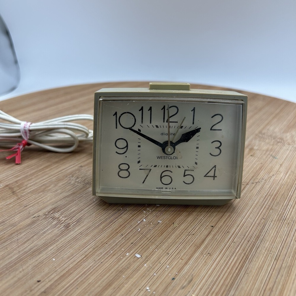 Westclox Alarm Clock Electric Model 22288 Bold II 3 Inch MCM Vintage Gray